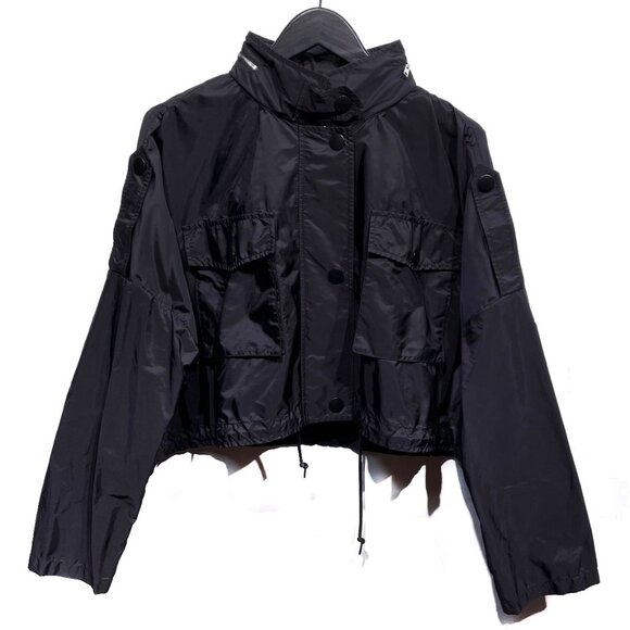 Prada 2019 Black Cropped Windbreaker Jacket - Picture 1 of 9
